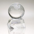 Crystal Globe w/ Crystal Base Award